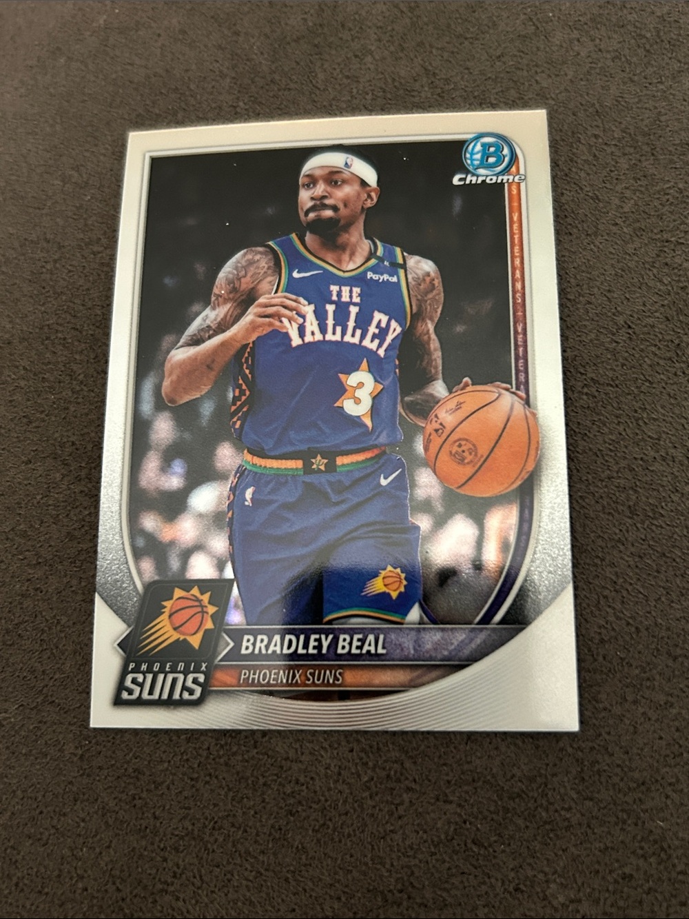 Topps Chrome Bradley Beal Phoenix Suns Basketball Card - Blue and Orange Accents